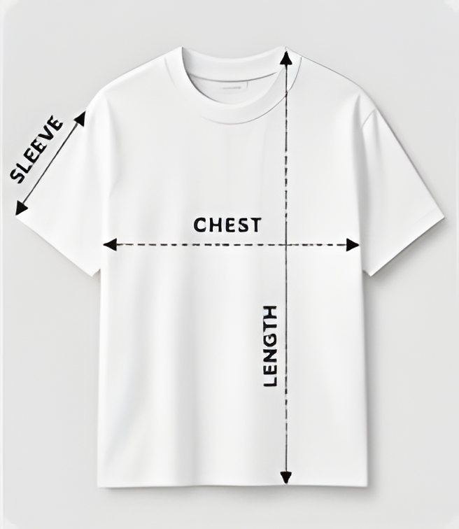 How to measure a t-shirt: chest, length and sleeve